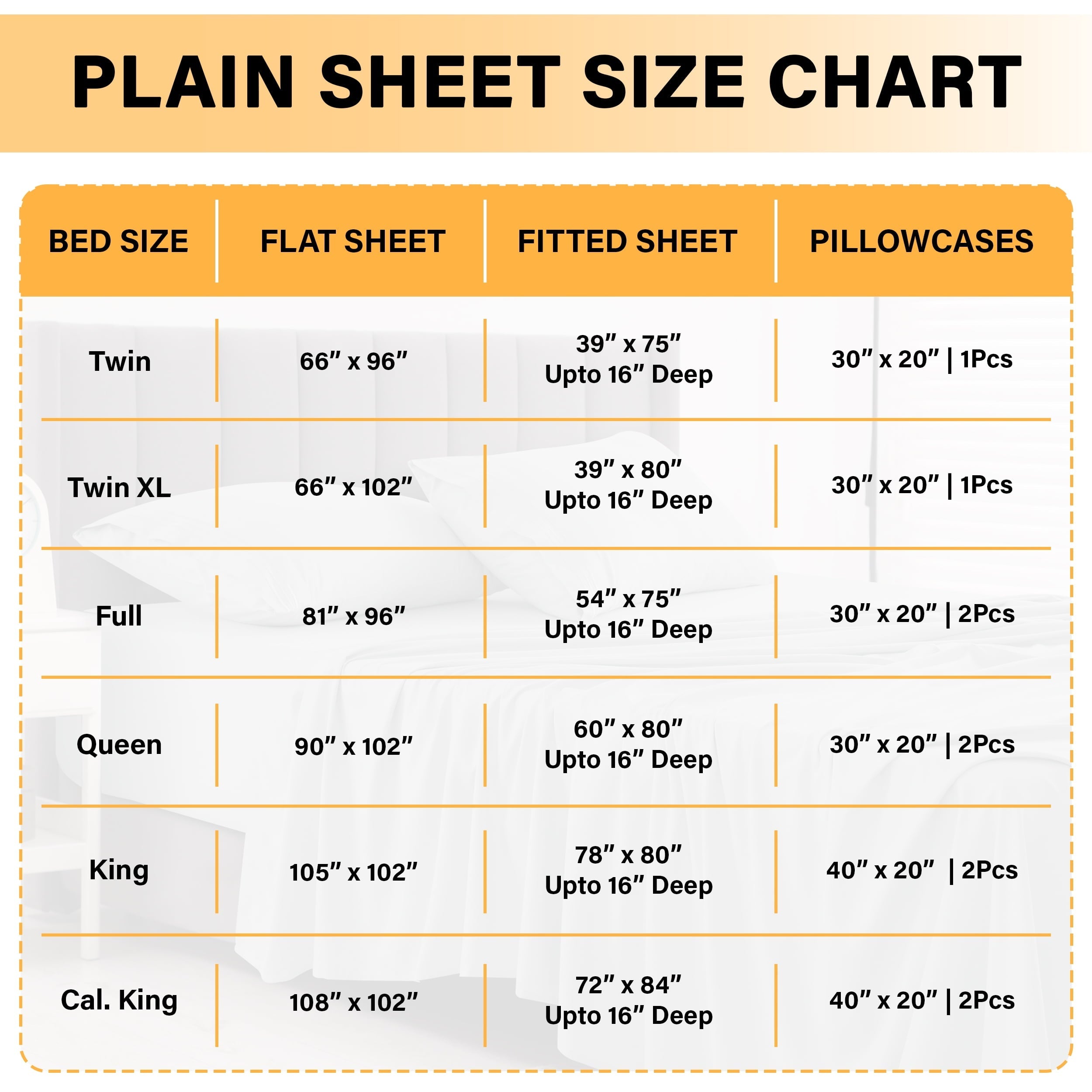 Size Sheet Set, 4-Piece Plain Soft Microfiber – Deep Pocket Bed Sheets, Includes 1 Fitted Sheet, 1 Flat Sheet, 2 Pill... - Image 6